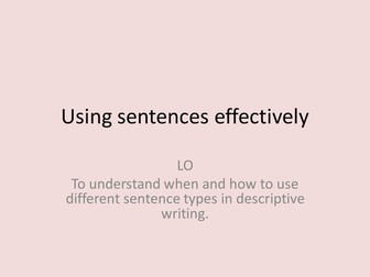Using sentences effectively