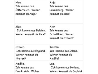 Countries loop cards