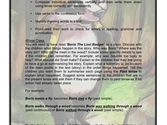 Boris the Lost Badger-Summarising a story