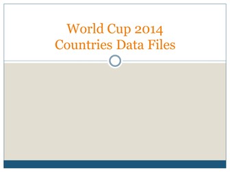 World Cup 2014 Country data files