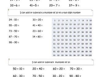 Add / Subtract 1 & 2 digit numbers