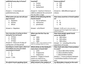 French and the French Speaking World Info Game