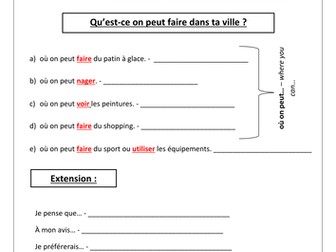 Dans ma ville il y a...