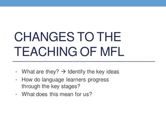 Changes to MFL teaching