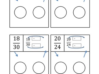 Simplifying fractions using common factors