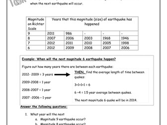 Tohoku Earthquake Numeracy Stations Activity (BGE)