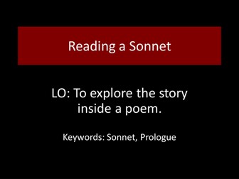 Romeo and Juliet Prologue Lesson