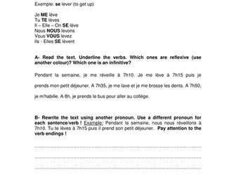 Reflexive pronouns / Ma routine