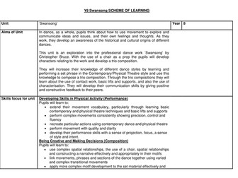 Swansong scheme of work and Street Dance scheme of