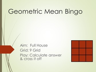 GCSE Statistics Bingo
