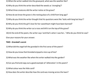 'I'm fed up!' poetry comprehensions