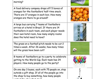 World Cup Multiplication Word Problems