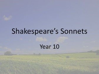 Introduction to Shakespeare's Sonnets