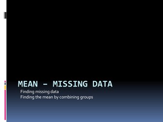 Mean - missing data and combined data