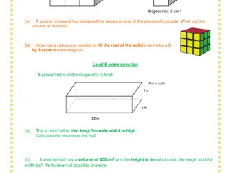 COMPLETE VOLUME OF CUBOIDS LESSON