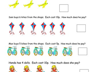 Counting money in 2s, 5s and 10s