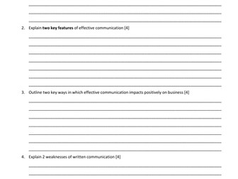 Business Communication worksheet