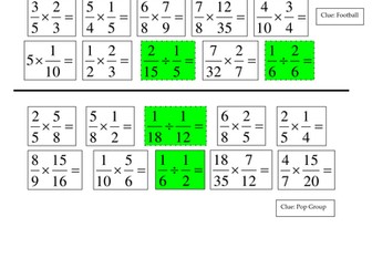 Fractions Code to Anagram Activity