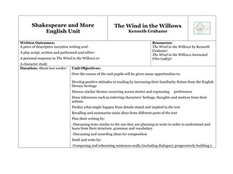 Unit of Work for The Wind in the Willows