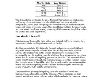 Whole School Spelling Scheme