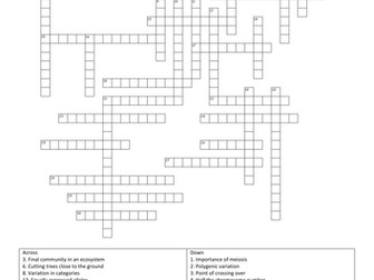 OCR Biology F215 revision crossword