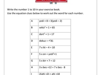 1-10 in seven languages.