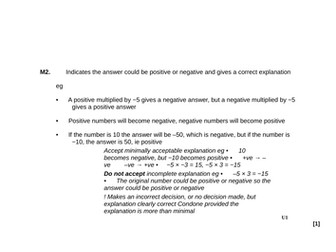 Negative Numbers - Levelled SATs questions