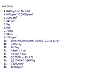 Mass, Density, Volume Relay