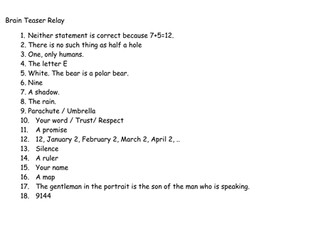 Brain Teaser Relay