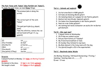 Application of perfect tense + haben