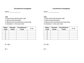 Circumference investigation