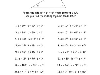 Working out angles in a triangle