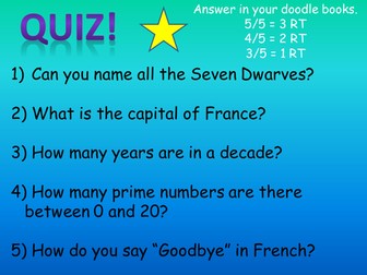 Morning activities - QUIZZES! (General knowledge)