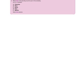 Edexcel GCSE Unit 3 - What is Marketing?