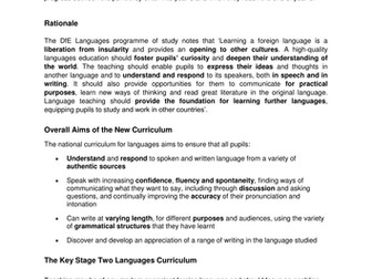 KS2 French overview (new 2014 Curriculum)