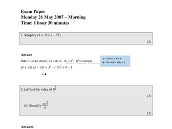C1 May 2007 Worked Exam Questions