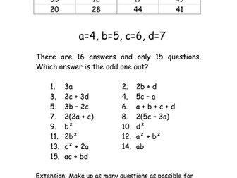 Starters Odd One Out (Set A)
