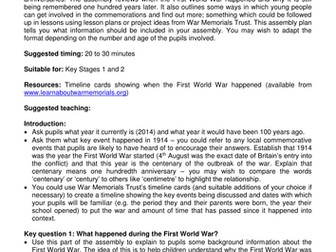 First World War Centenary assembly