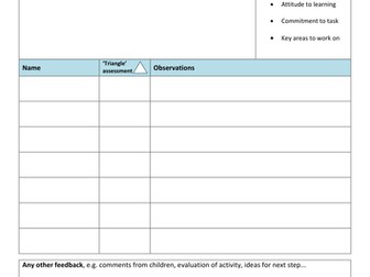 Feedback/Assessment sheet for group work