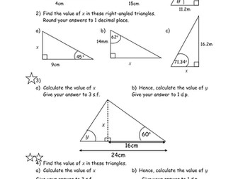 Trigonometry - Sine, Cosine, Tangent.