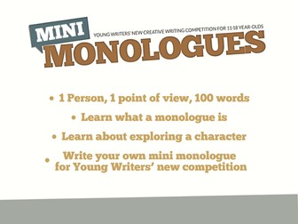 Writing a Monologue