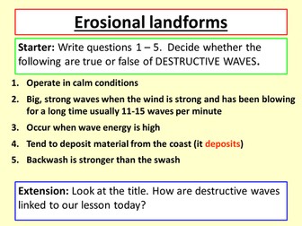 Erosional landforms