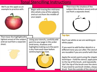 Tonal stenciling introduction worksheet
