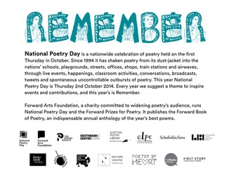 National Poetry Day Remember Educational Resource