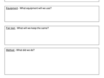 Science Investigation Sheet