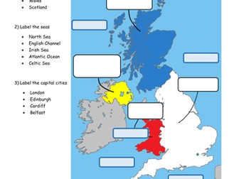 British Isles Map to label