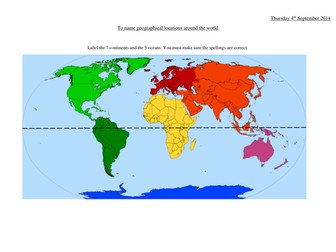 Continents and oceans