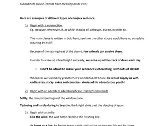 complex sentence examples