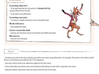 Fantastic Mr Fox - Lesson Plan