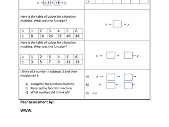 Starter: recap function machines